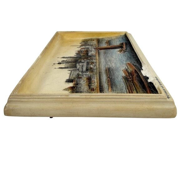Bossons Ivorex 3D Wall Plaque TOWER OF LONDON Hand Painted 11" X 7" FLAW - Picture 4 of 8